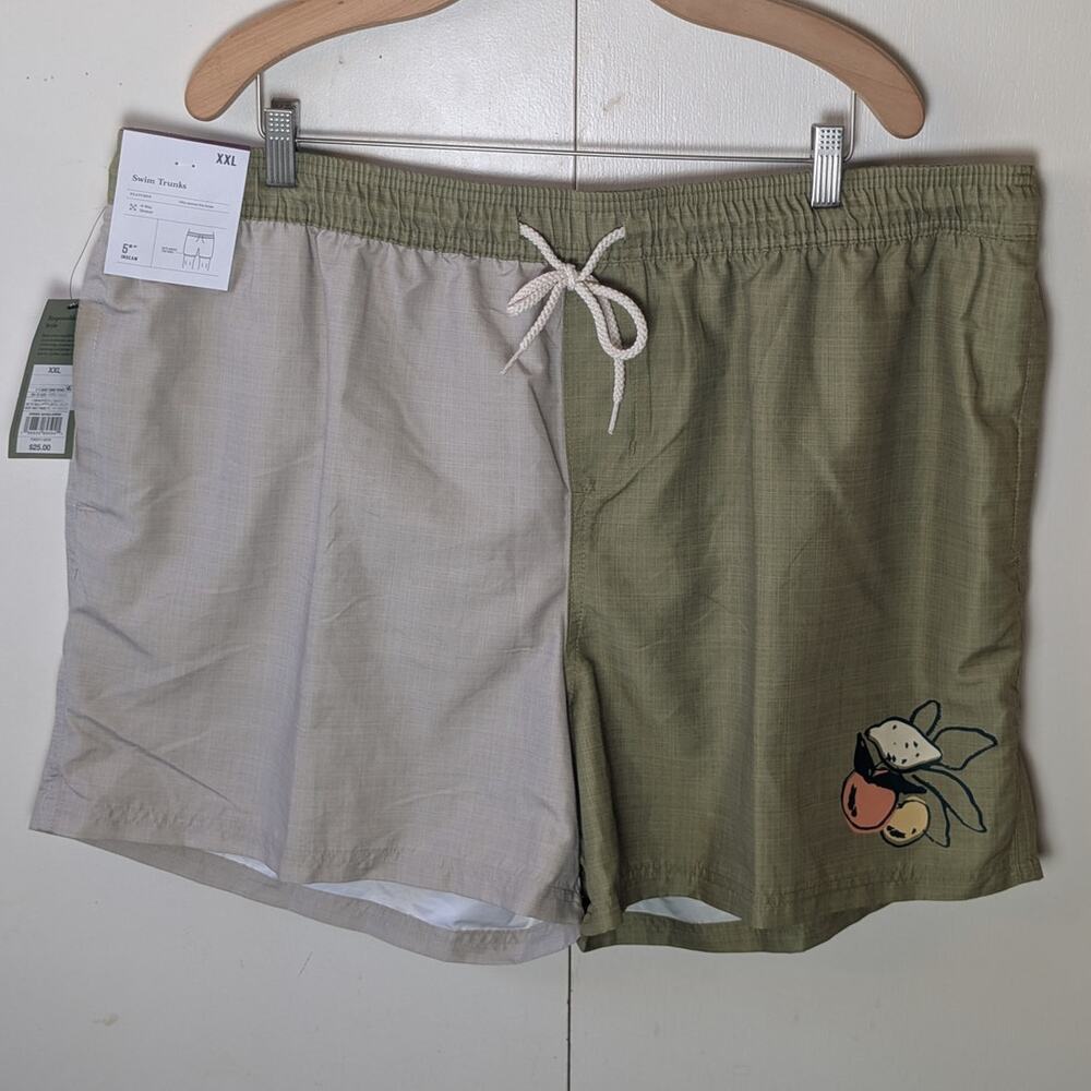 Goodfellow Green & Grey Swim Shorts XXL